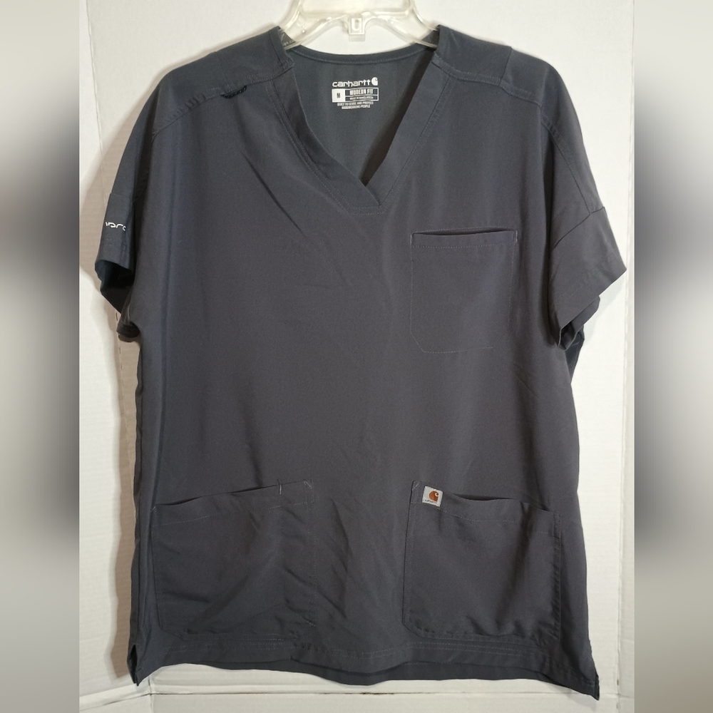Carhartt Gray Scrub Set with Pockets Size Medium - Picture 2 of 6